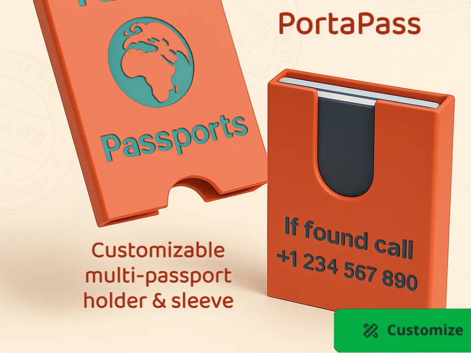 Pochette et boîte de passeport personnalisables - PortaPass - Voyage Print