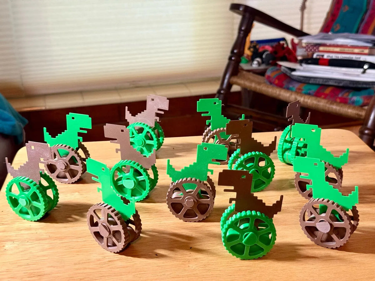 Jouet auto-équilibré de type dinosaure en course - Maquette Print (vue 2)