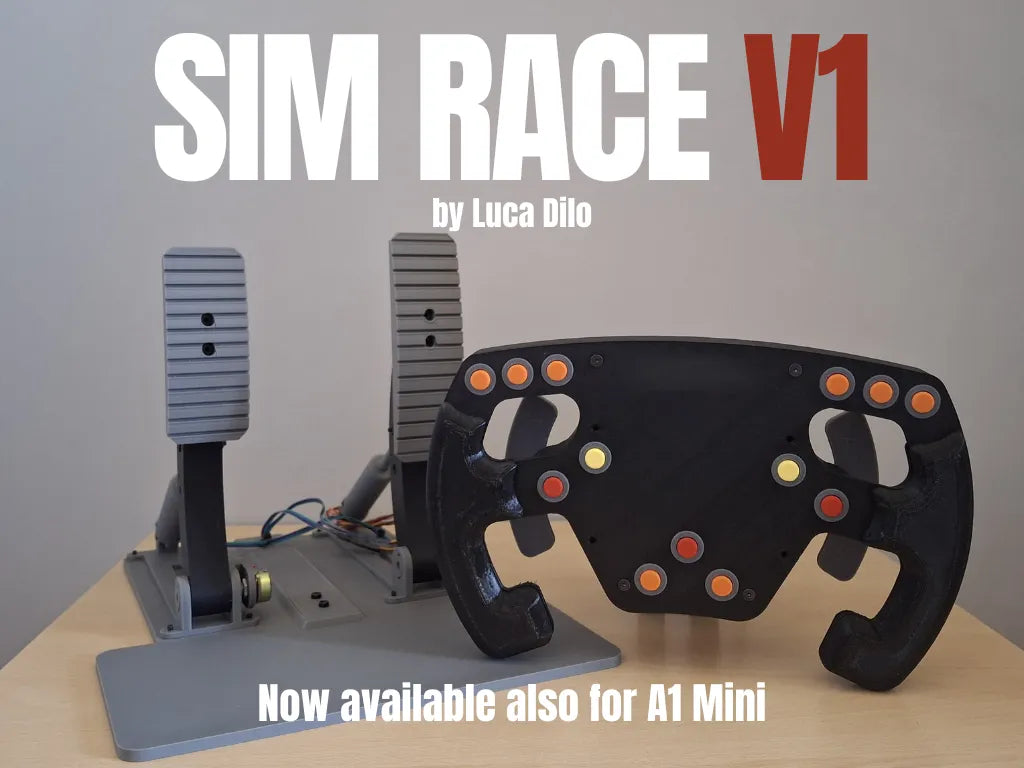 Simulation DE Course - Volant et pédales de simulateur de course - Auto Print