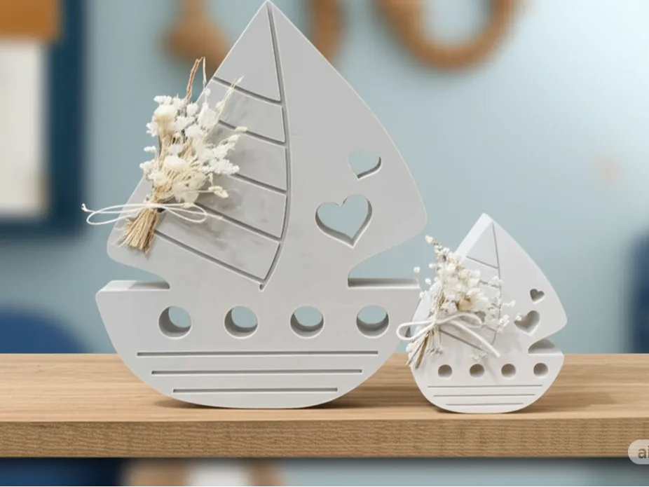 Décor de Bateau à Voiles avec Cœur (2 Tailles) - Maquette Print