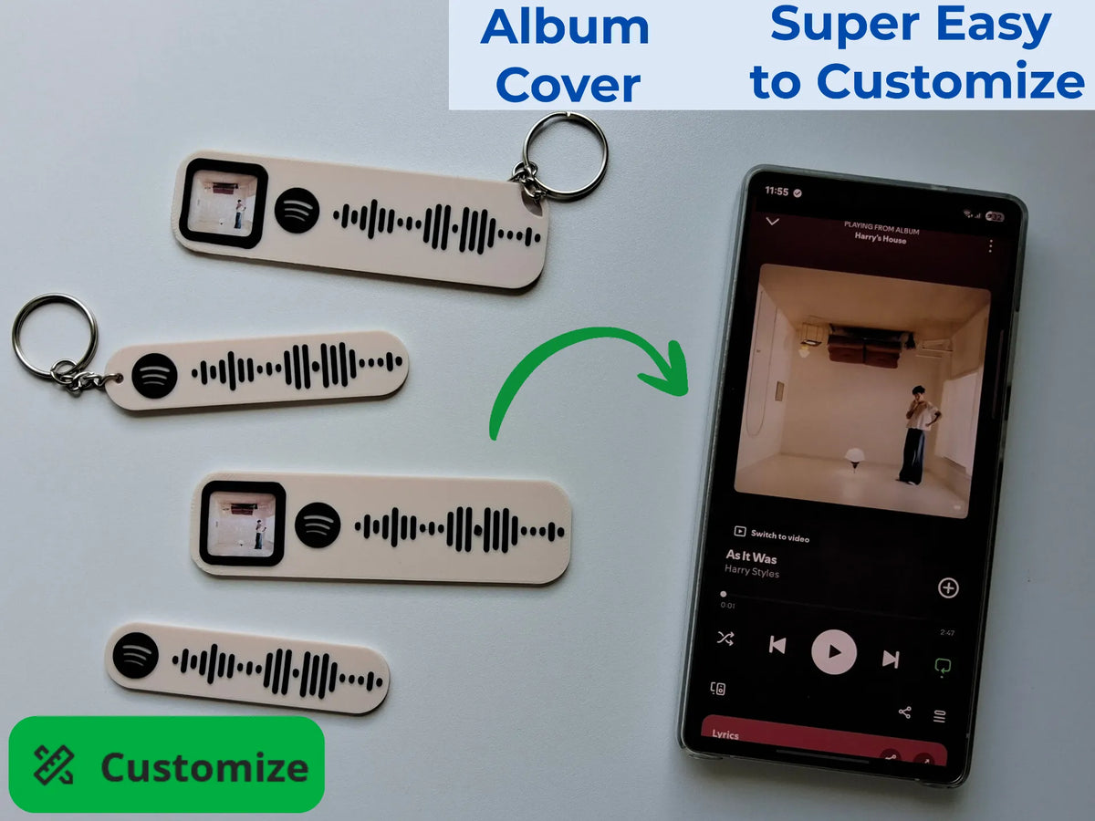 Porte-clés / Étiquette Spotify Personnalisable - Cadeau Print