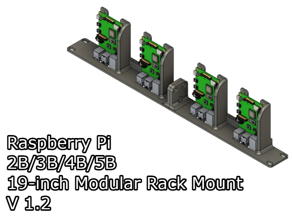 Support mural modulaire 19 pouces pour Raspberry Pi 2/3B/4B/5B - Tech Print