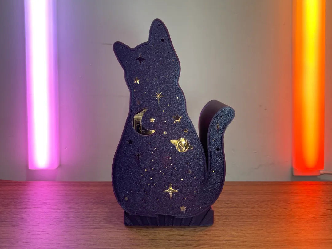 Lanterne Chat Cosmique – Décor Galaxie Lumineux - Outdoor Print