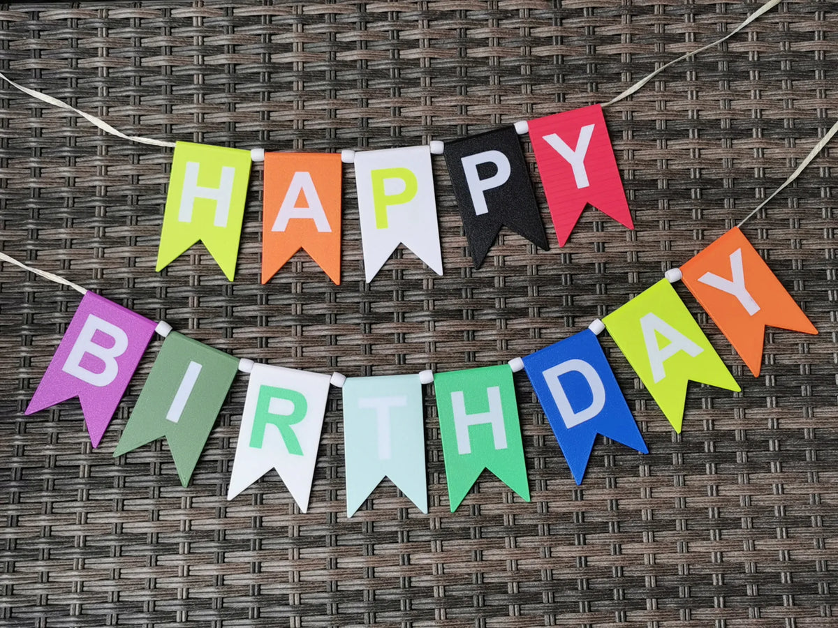 Guirlande de fanions Joyeux Anniversaire et plus - Fêtes Print