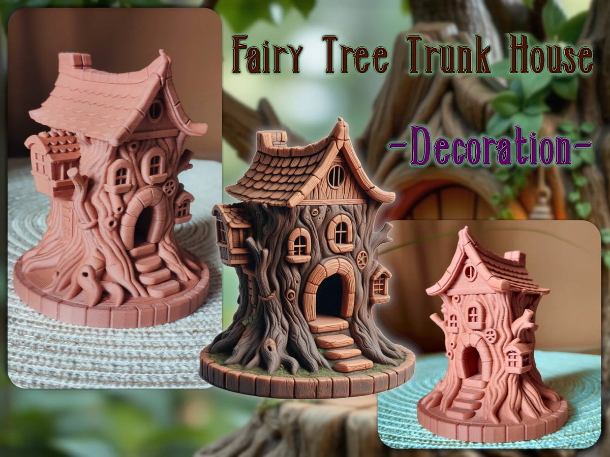Maison Tronc d'Arbre Féerique – Décoration - Maquette Print