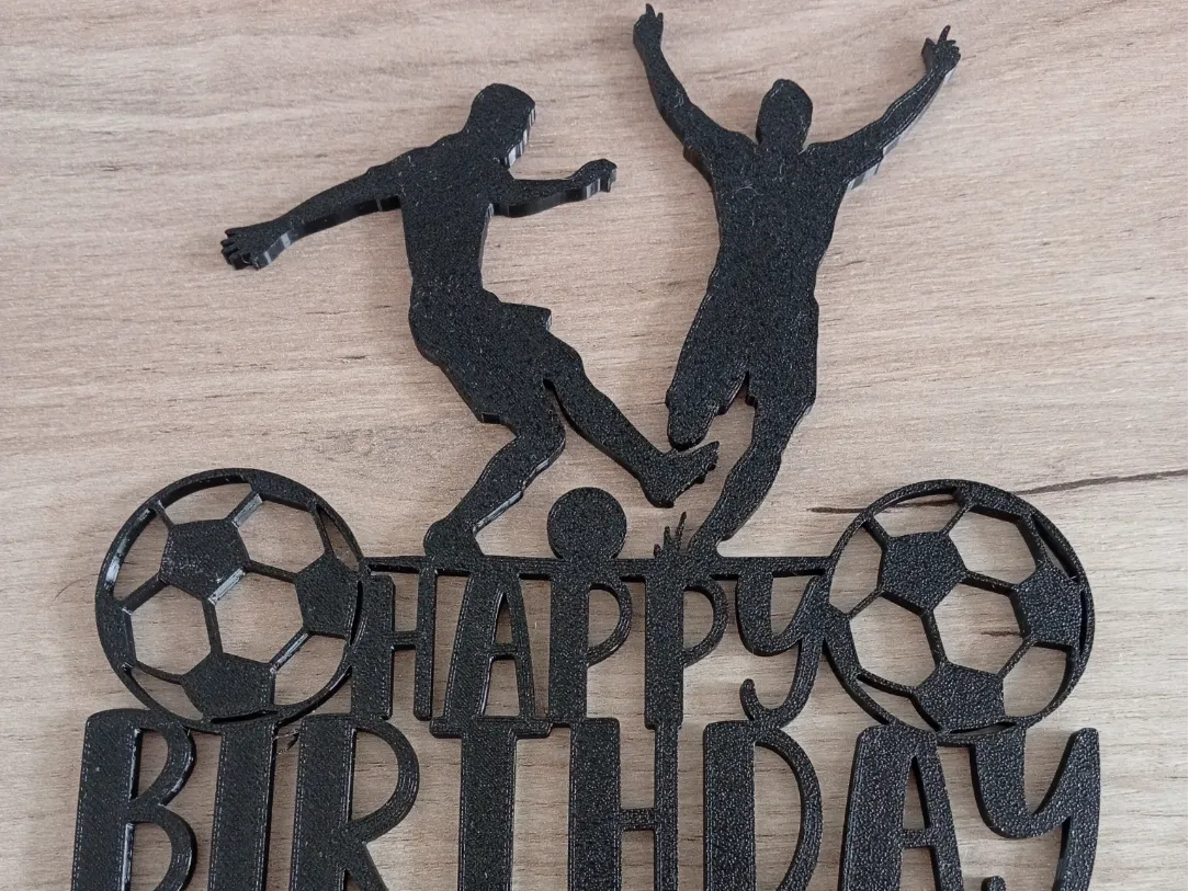 Cake topper de football "Joyeux Anniversaire" - Fêtes Print