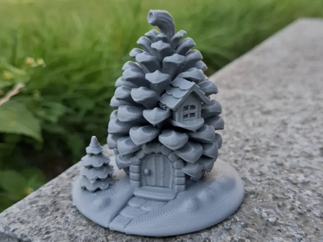 Maison de fée en pomme de pin – Mini-chalet forestier - Maquette Print