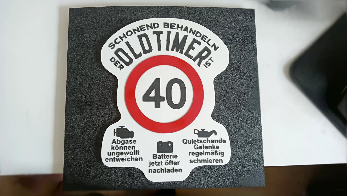 Plaque d'anniversaire voiture de collection Variable 30, 40, 50 - Auto Print