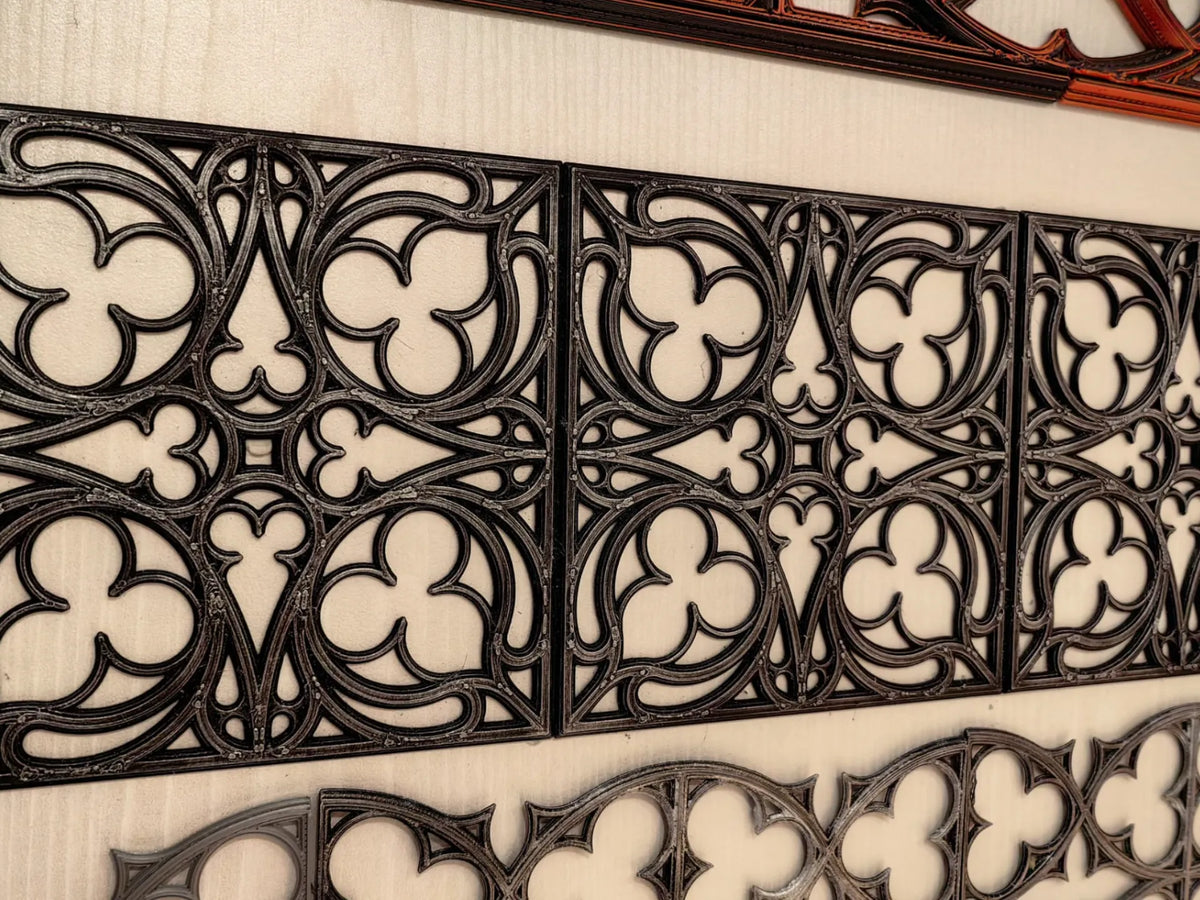 Panneaux muraux à réseaux gothiques – Ensemble de carreaux décoratifs - Art Print
