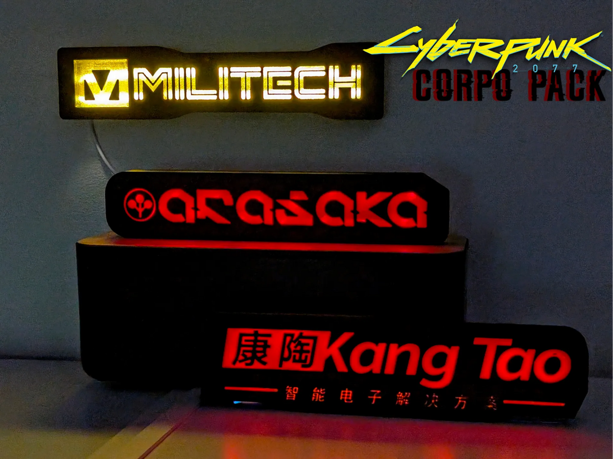Enseignes LED Cyberpunk 2077 (Pack Corpo) - Lumière Print