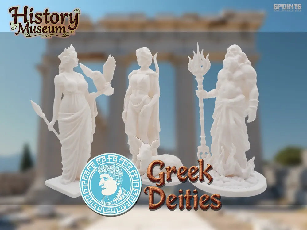 Divinités Grecques 4/5 - Statues Décoratives HQ des Dieux Grecs - Art Print