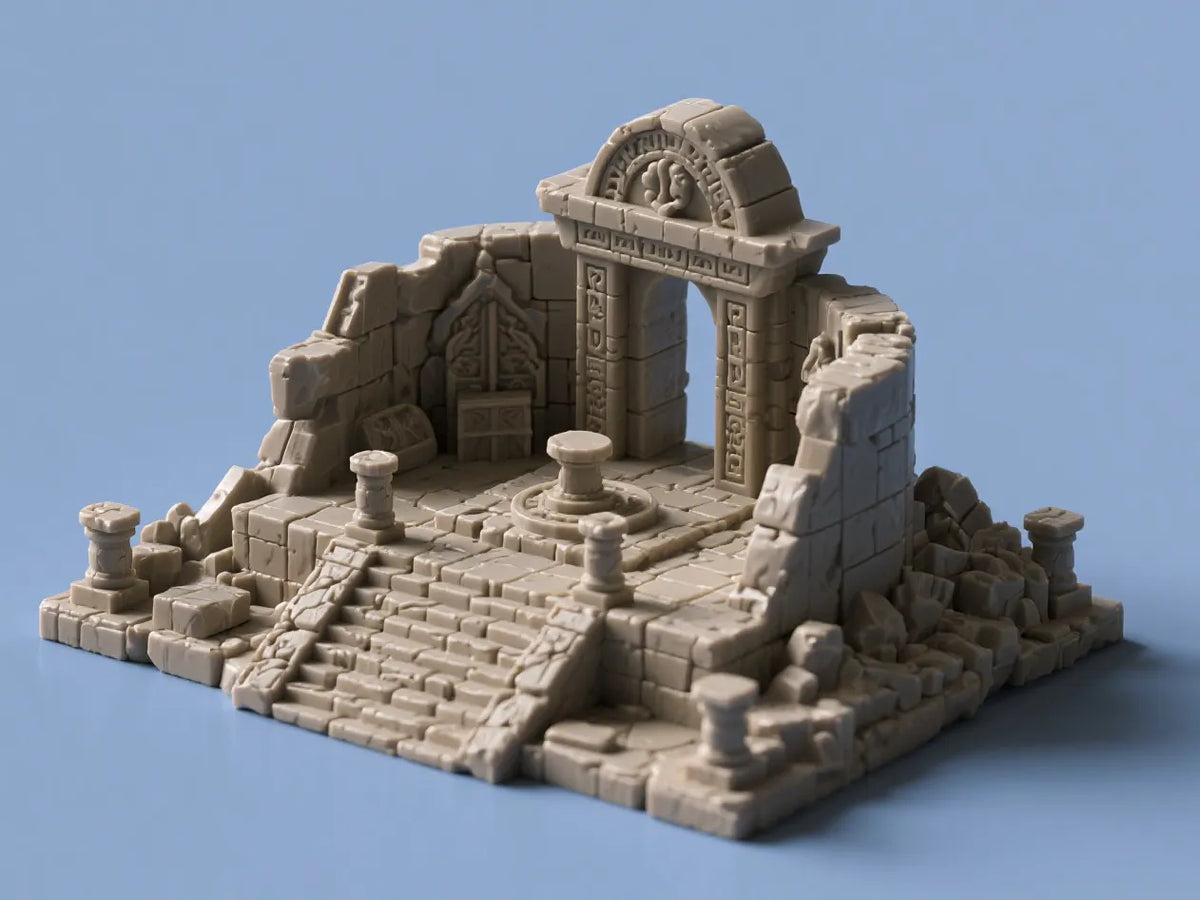 Ruines d'autel médiéval - Maquette Print