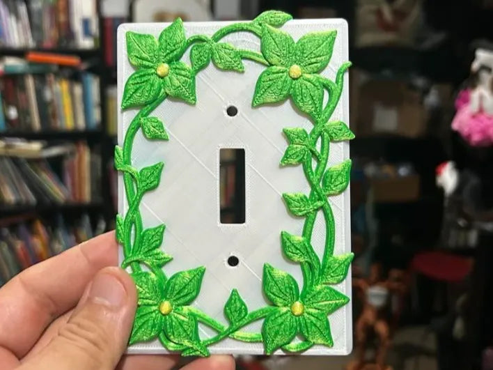 Cache-interrupteur mural avec vignes et plantes - Tech Print