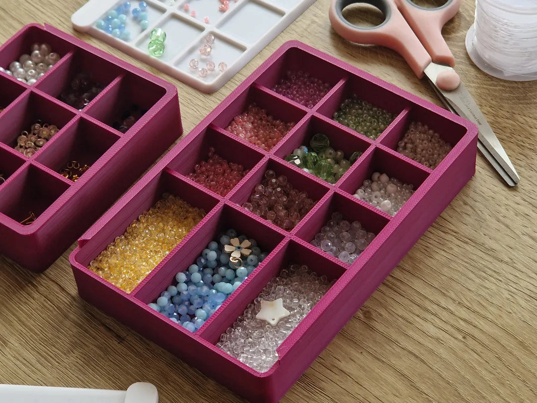 Boîte de rangement coulissante pour loisirs/perles - Bijoux Print