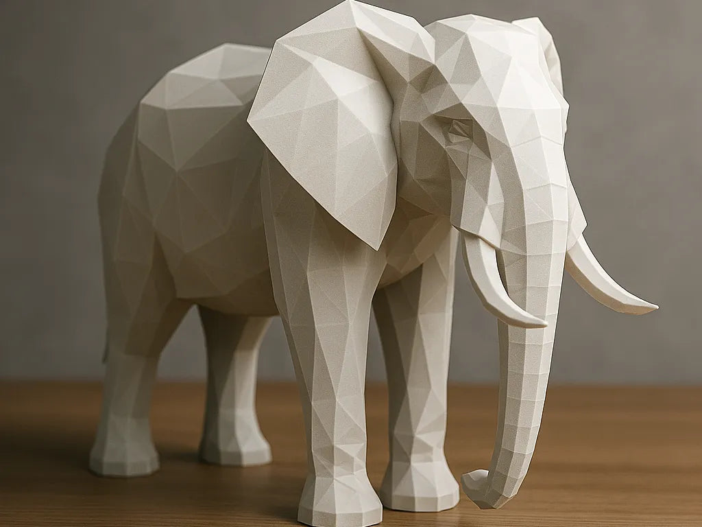 Éléphant Géométrique – Polygone - Art Print