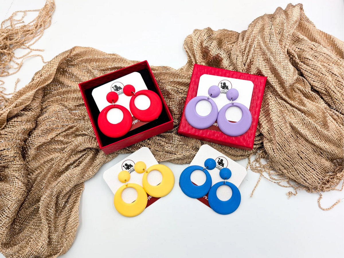 Boucles d'oreilles créoles rétro style années 60 – Boucles d'oreilles Mod - Bijoux Print