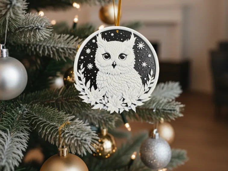 Décoration de hibou de Noël - Fêtes Print