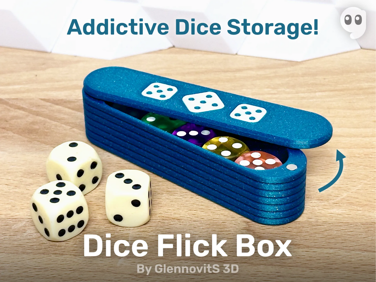 Boîte à dés à faire claquer (rangement magnétique pour dés fidget) - Jeux Print