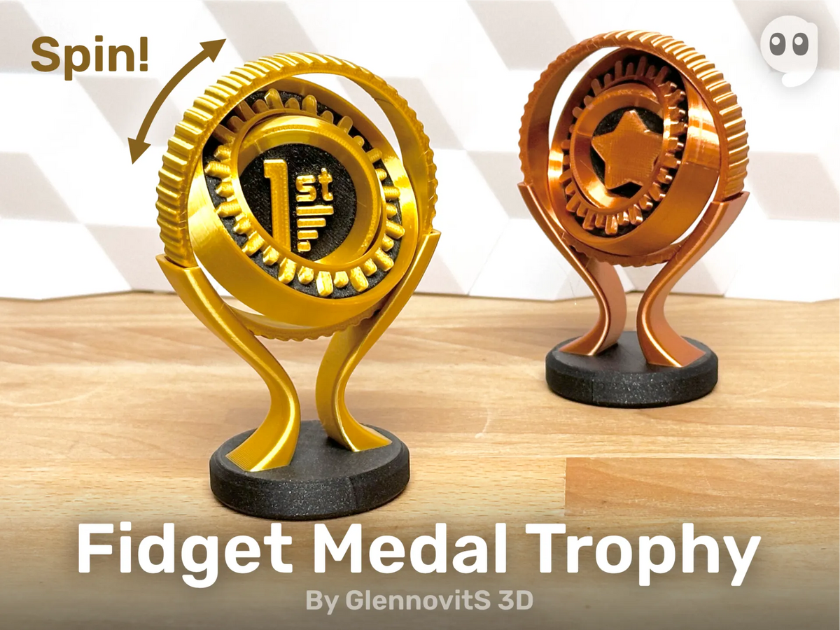 Médaillon Médaille Fidget (à personnaliser et à faire tourner !) - Sport Print