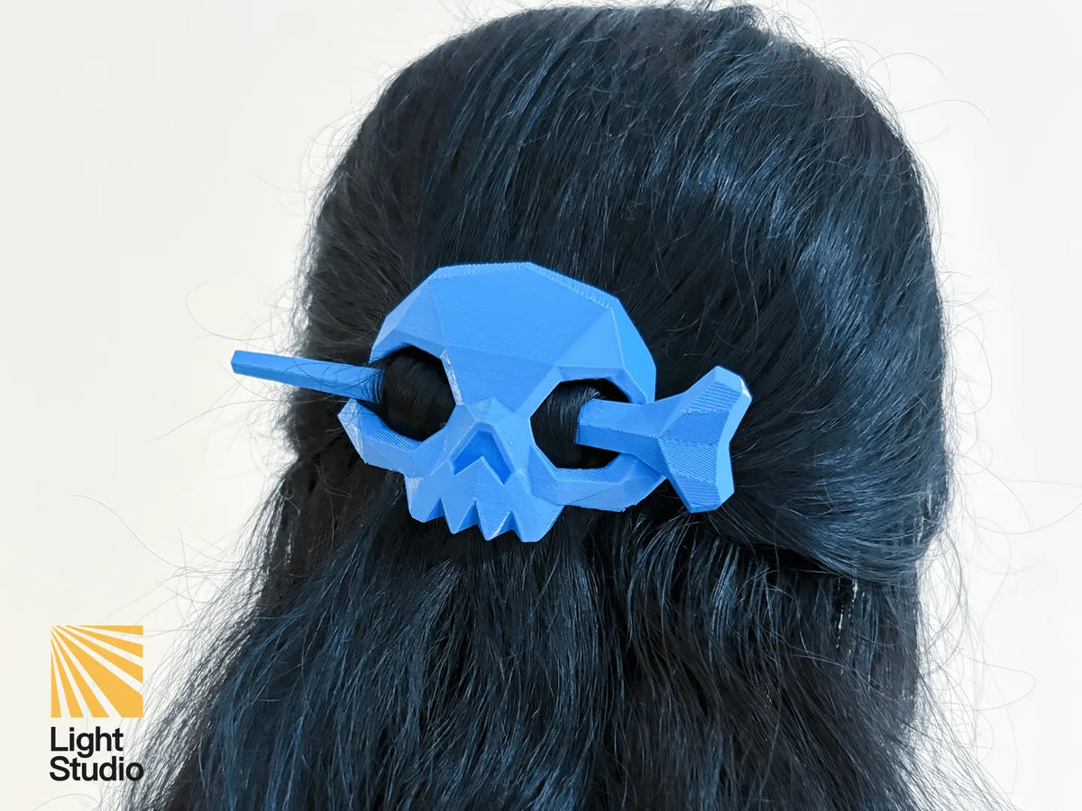 Barrette à cheveux crâne squelette d'Halloween - Bijoux Print
