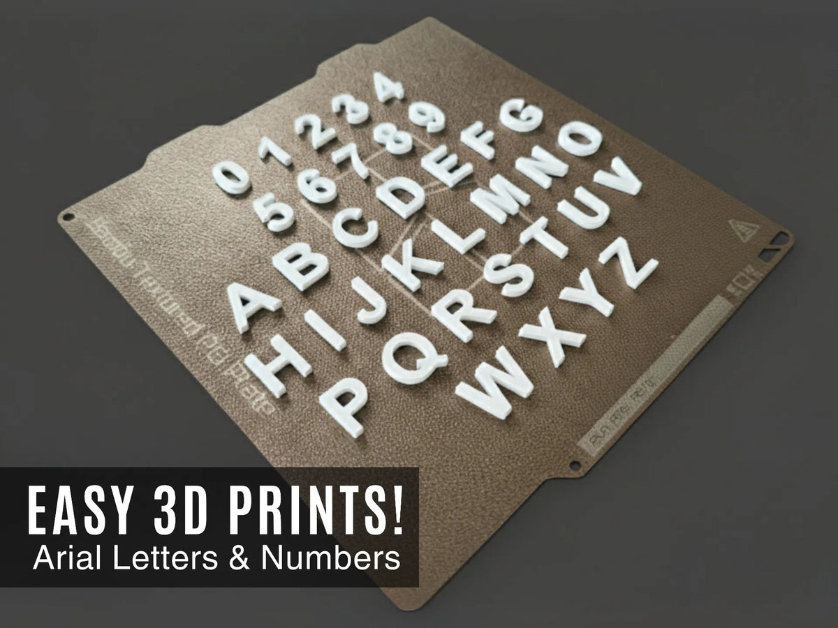 Lettres de l'alphabet et chiffres (Jeu étendu) - Arial - Art Print