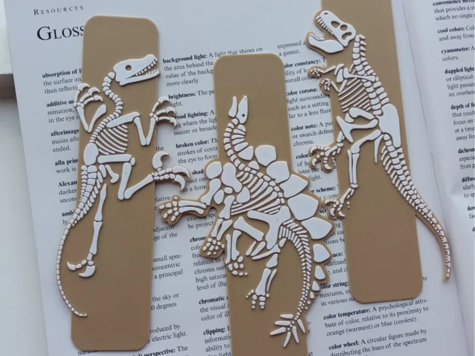 Fossiles de dinosaures - Ensemble de marque-pages - Maquette Print