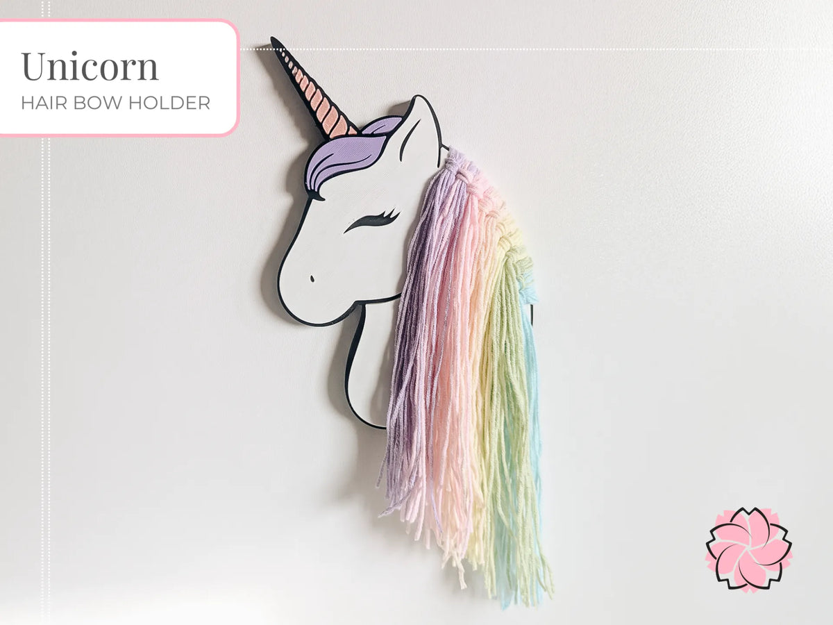 Support pour Barrettes et Nœuds Cheveux Licorne - Bijoux Print