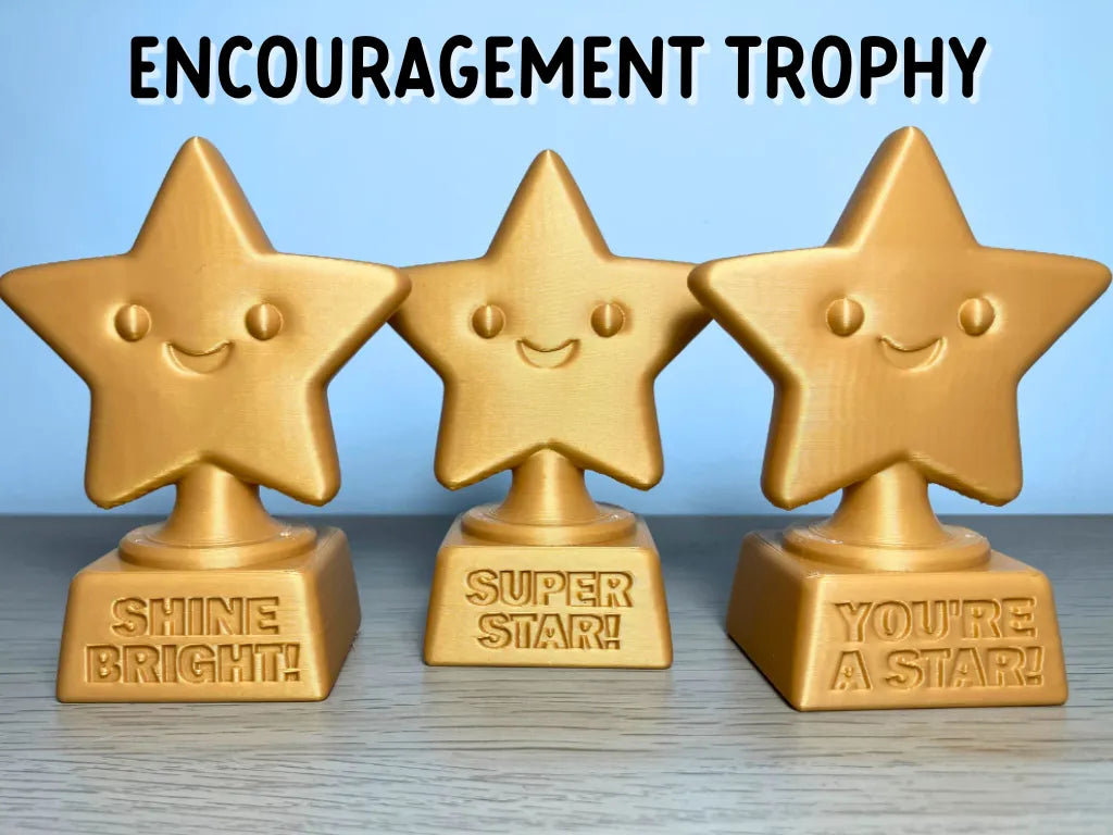Trophée Étoile Souriante Mignonne – Cadeau d'Encouragement - Cadeau Print