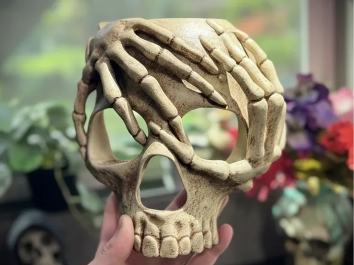 Masque crâne mains de squelette - Cosplay Print