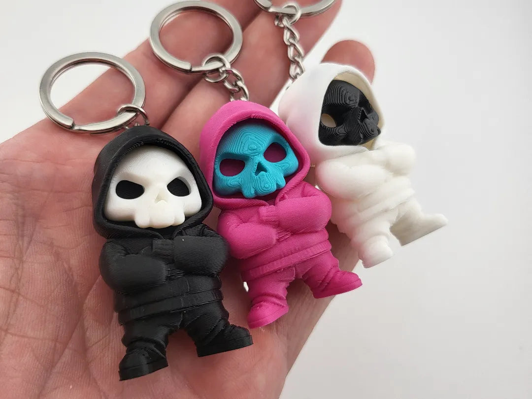 Porte-clés Crâne Urbain – Figurines à Capuche Jouet d'Action - Cadeau Print