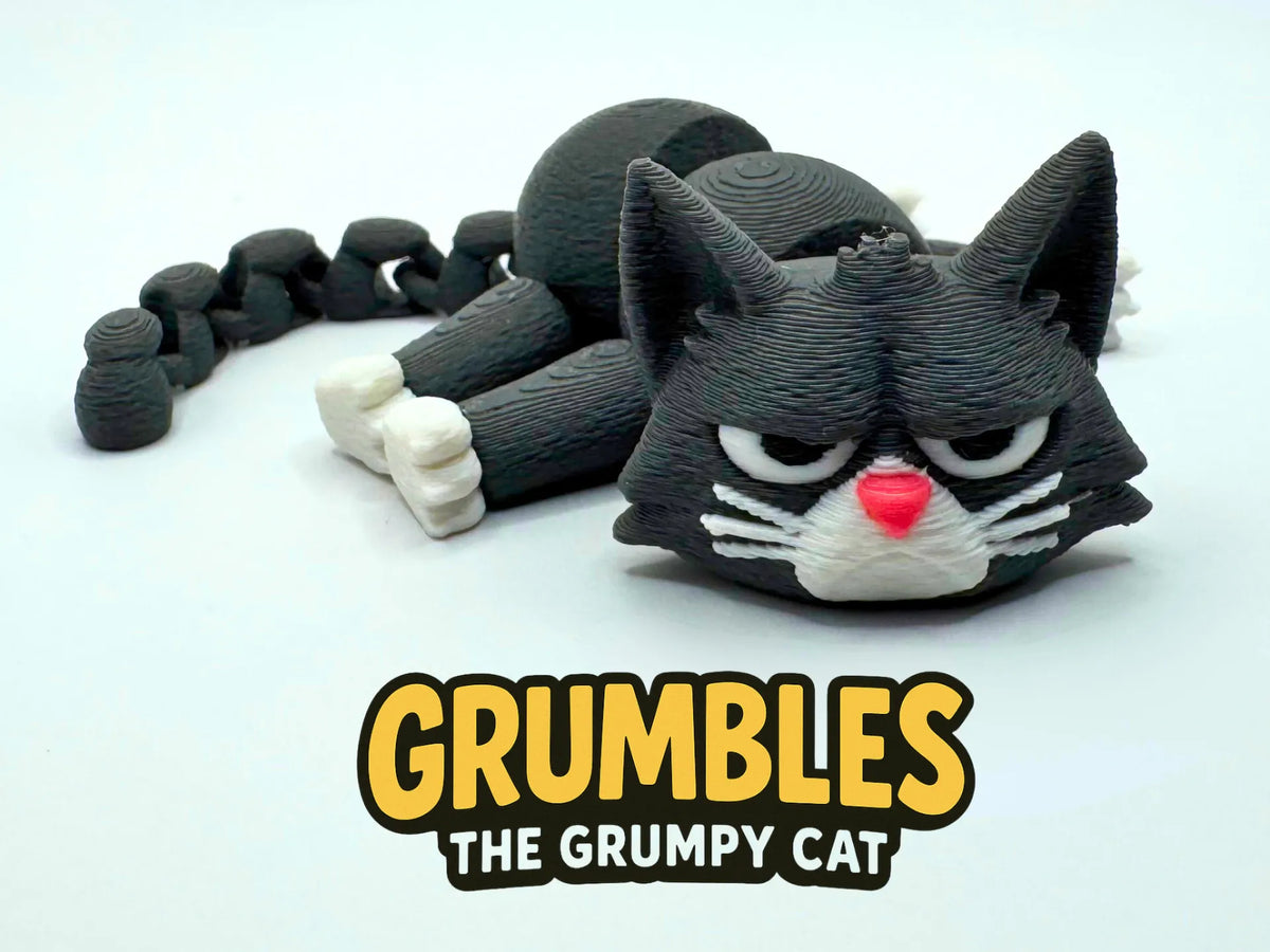 Grumbles le chat grincheux - Jouet animal flexible - Figurine Print