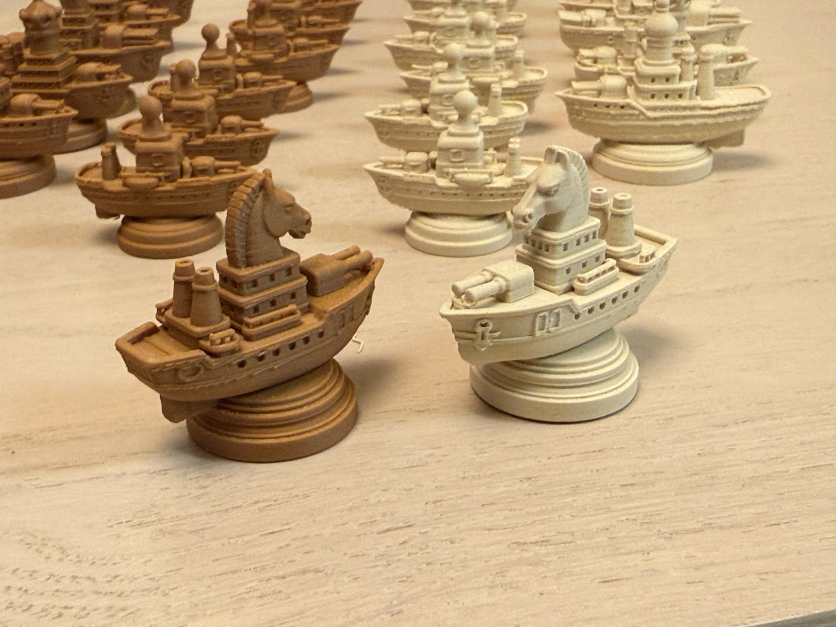 Pièces d'échecs miniatures très détaillées de navires de guerre - Jeux Print