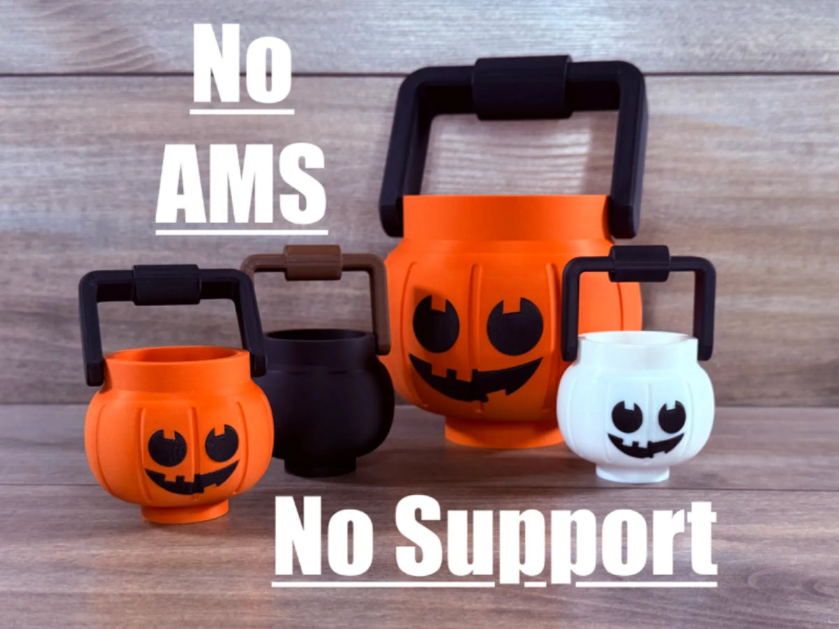 Grande citrouille d'Halloween et chaudron sans support - Fêtes Print