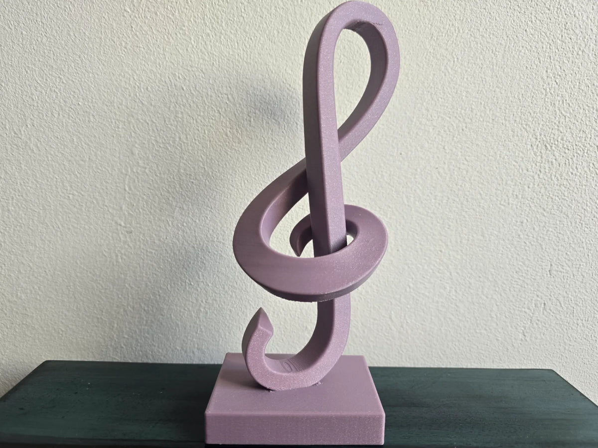 Clé de Sol Élégante - Sculpture Abstraite Musicale - Music Print