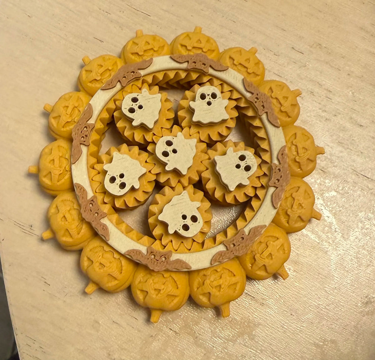 Fidget Spinner Halloween Fantômes & Chauves-Souris Jack-O'-Lantern - Fêtes Print