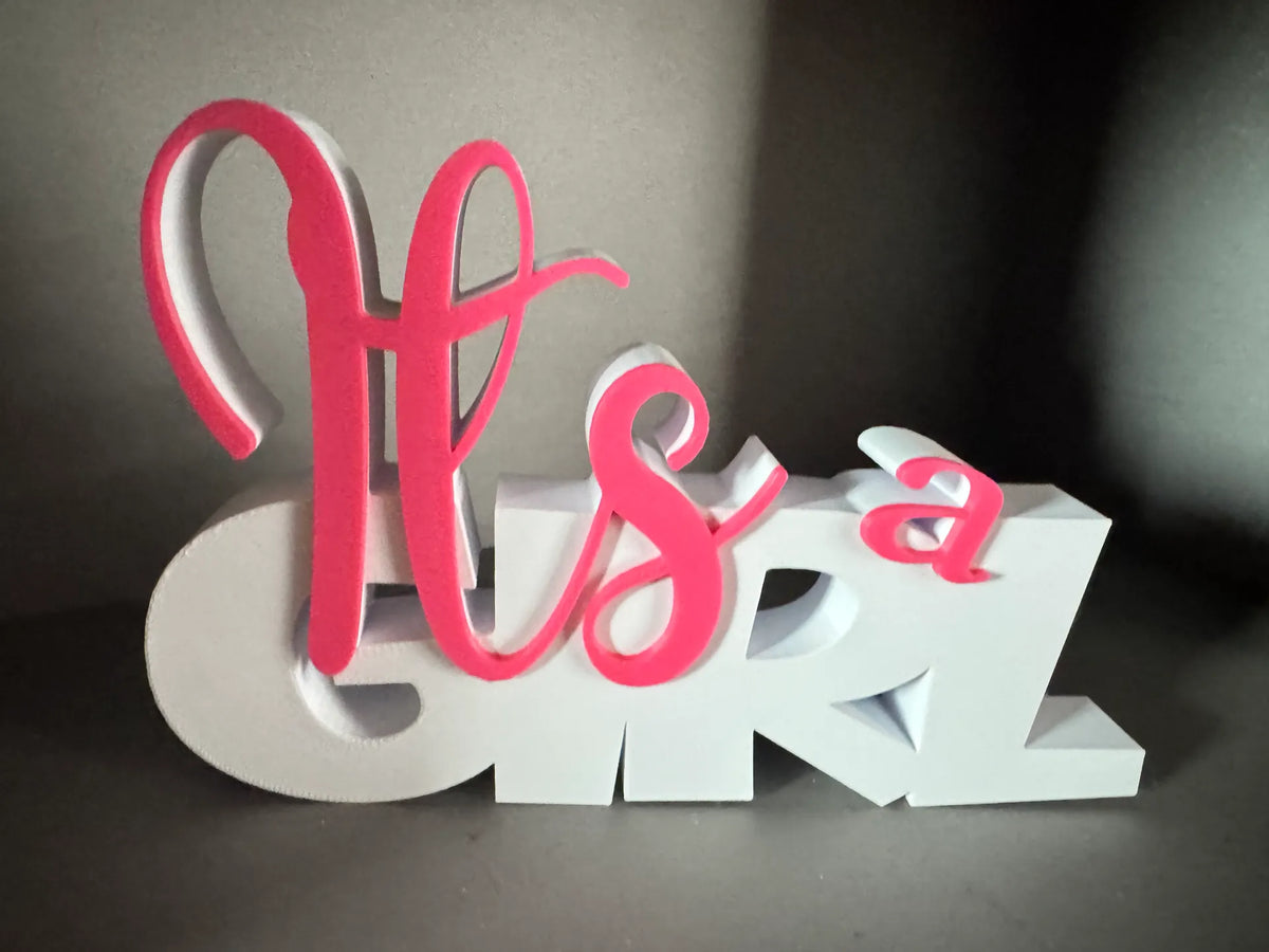 Pancarte "C'est une fille" pour baby shower - Bébé Print