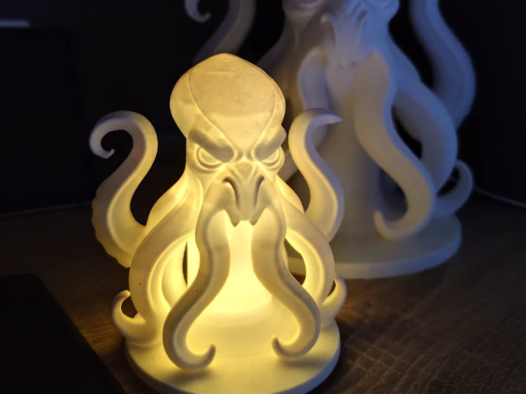 Lampe de nuit Kraken – Double version Bougie et RGB - Lumière Print