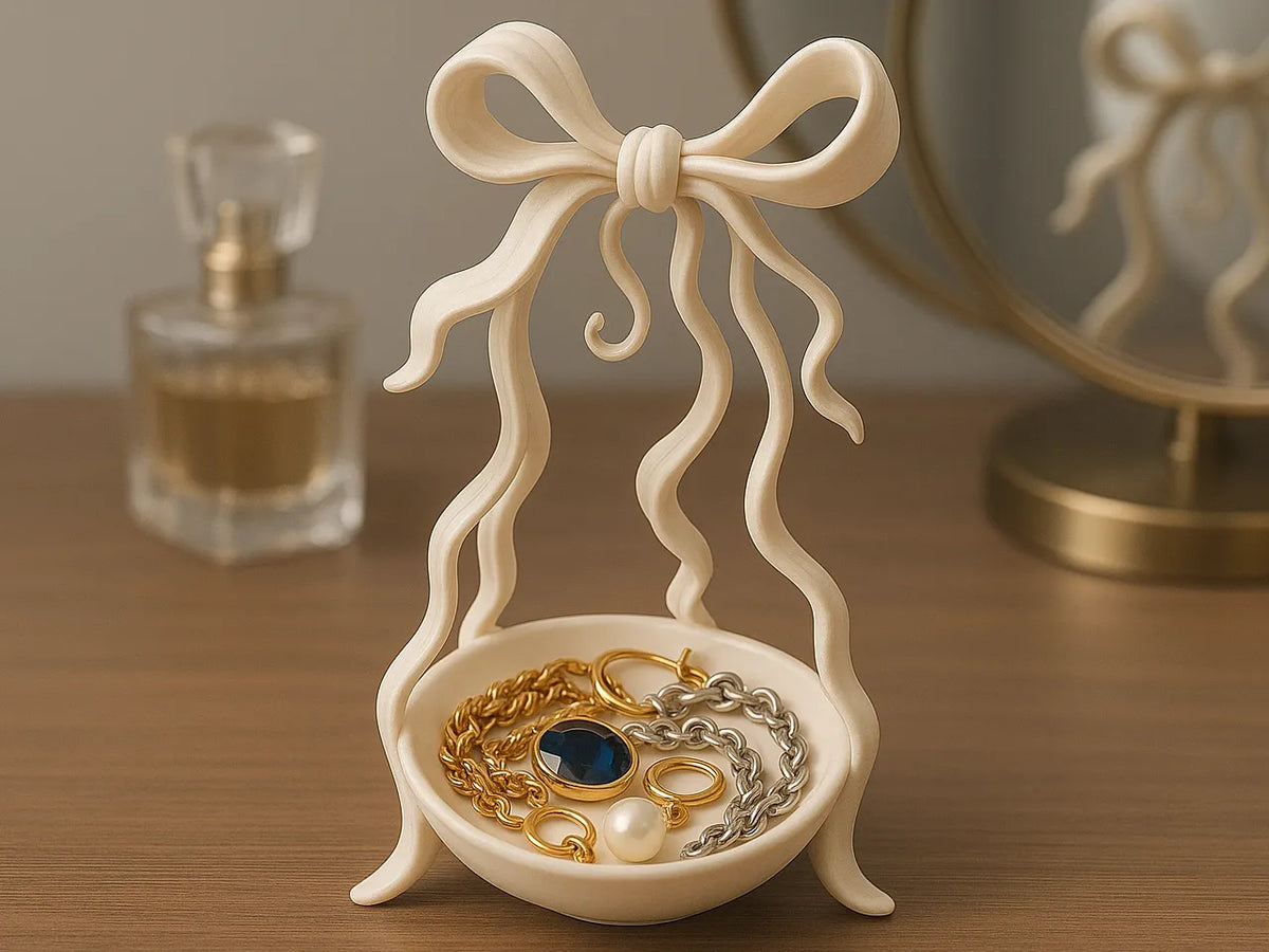 Porte-bijoux Nœud Coquette Plat de Rangement Élégant - Bijoux Print