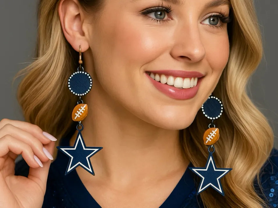 Boucles d'oreilles pendantes Dallas Cowboys - Bijoux Print