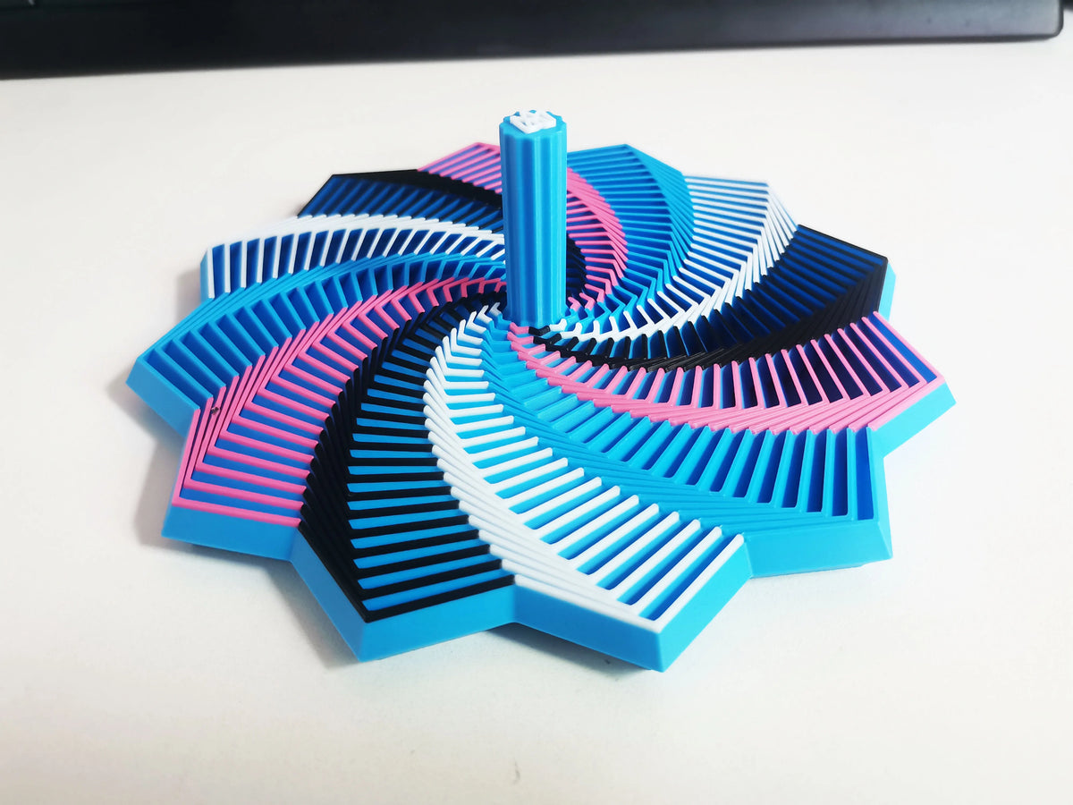 Fidget spinner dodécagonal rotatif pour la décompression (impression tout-en-un, sans support) - Jeux Print