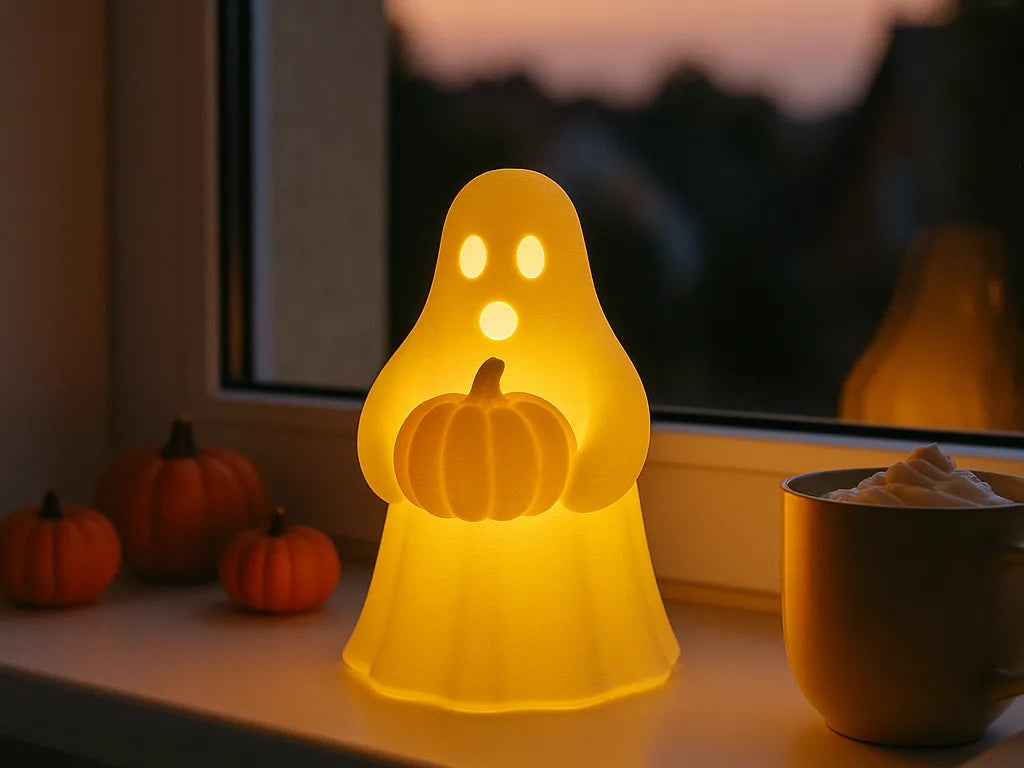 Mignonne Lampe Fantôme – Lumière Citrouille d'Halloween - Geek Print
