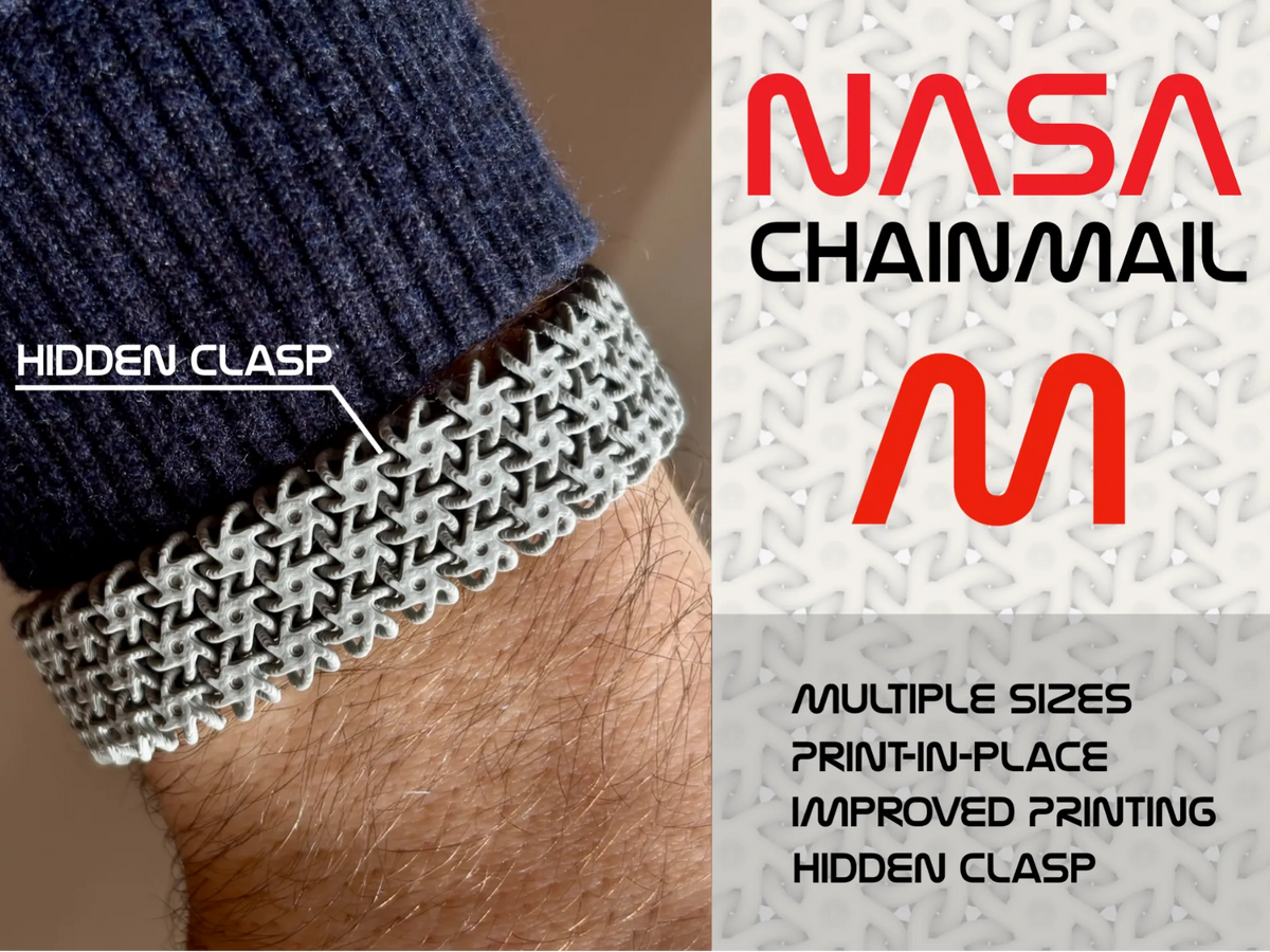 Bracelet en maille NASA M - Fermoir - 20 tailles - Bijoux Print