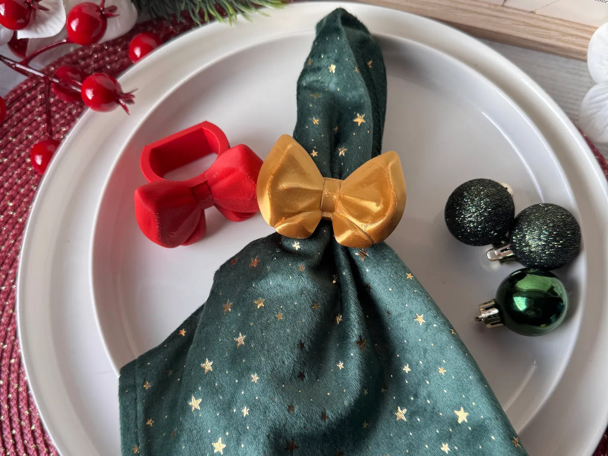 Ronds de serviette avec nœud – Décoration de table festive - Cuisine Print