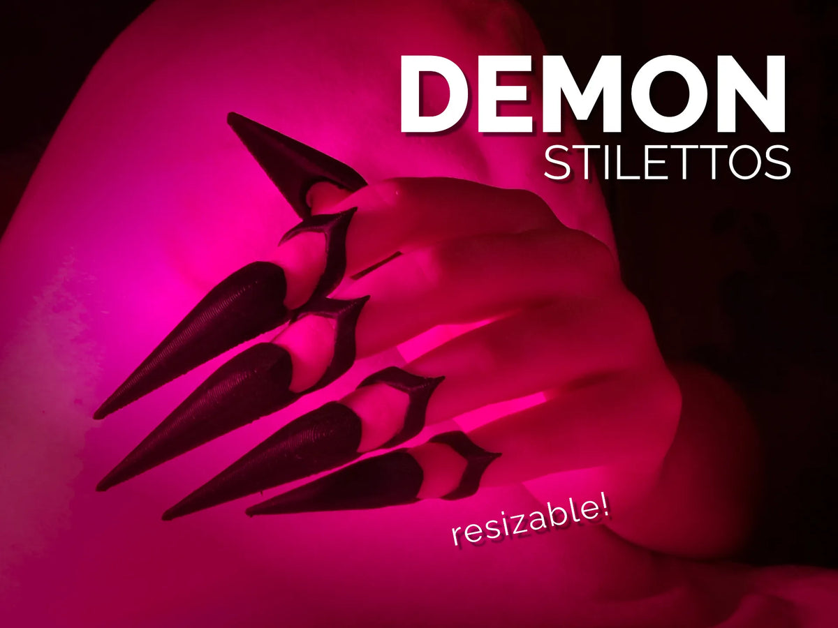 Ongles Stiletto Démon - Griffes pour Costume d'Halloween - Fêtes Print