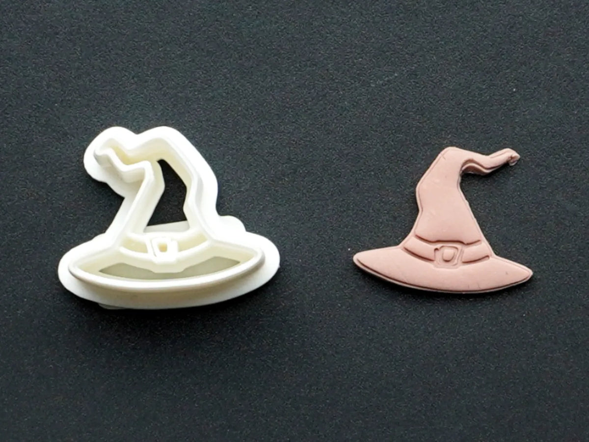 Emporte-pièces en argile polymère pour boucles d'oreilles et colliers en forme de chapeau de sorcière - Cosplay Print