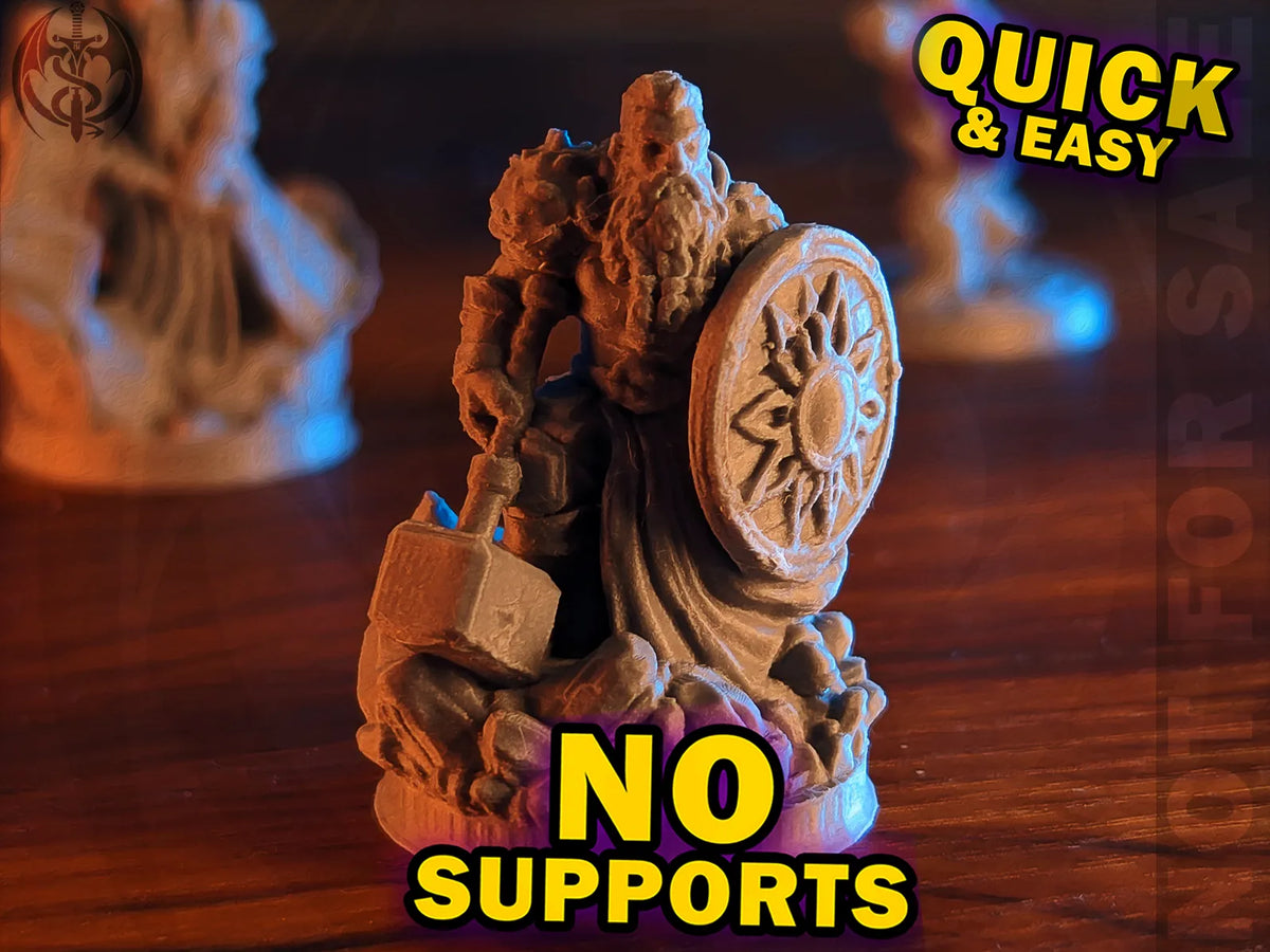 Paladin Nain sans support - Miniature 28mm - Maquette Print
