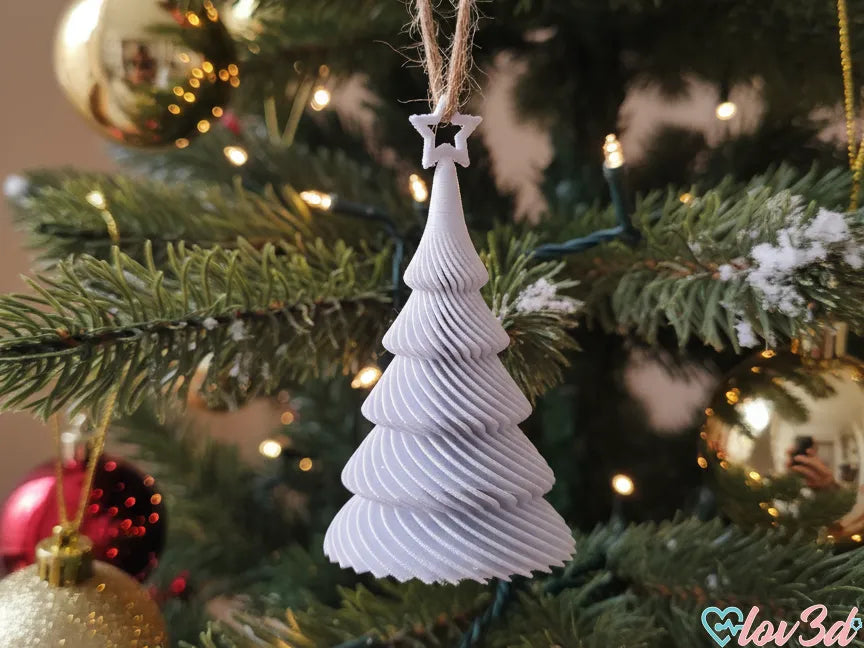 Ornement de sapin de Noël en spirale (à suspendre) - Fêtes Print