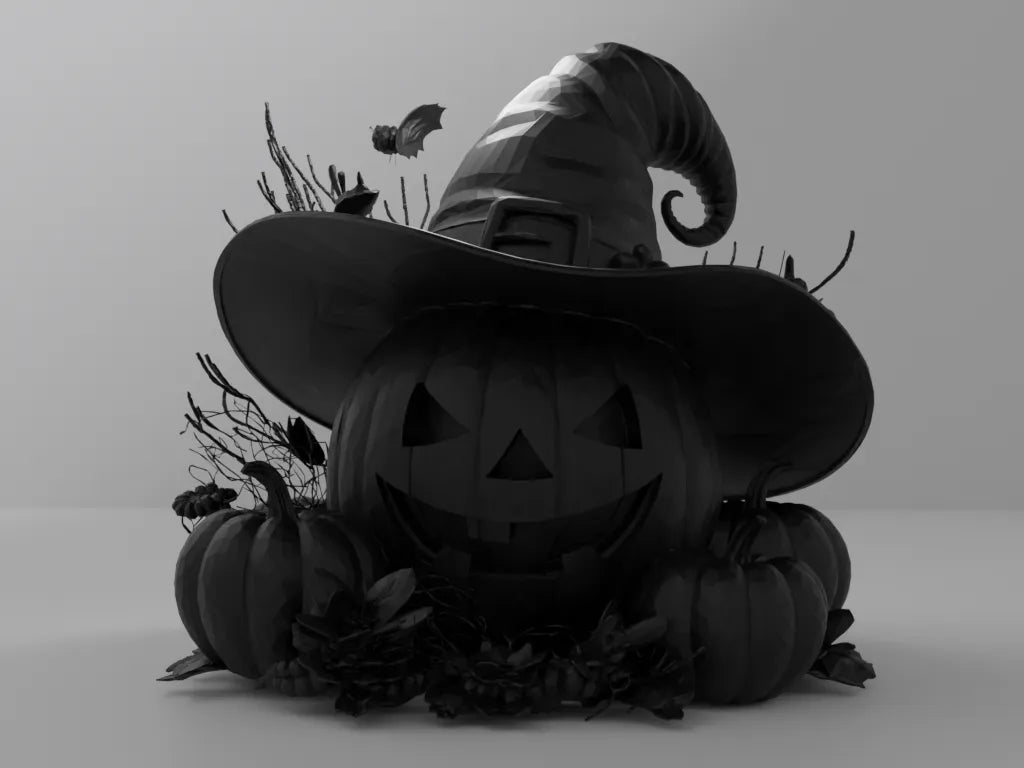 Citrouille et chapeau de sorcière - Décoration d'Halloween et d'automne - Cosplay Print