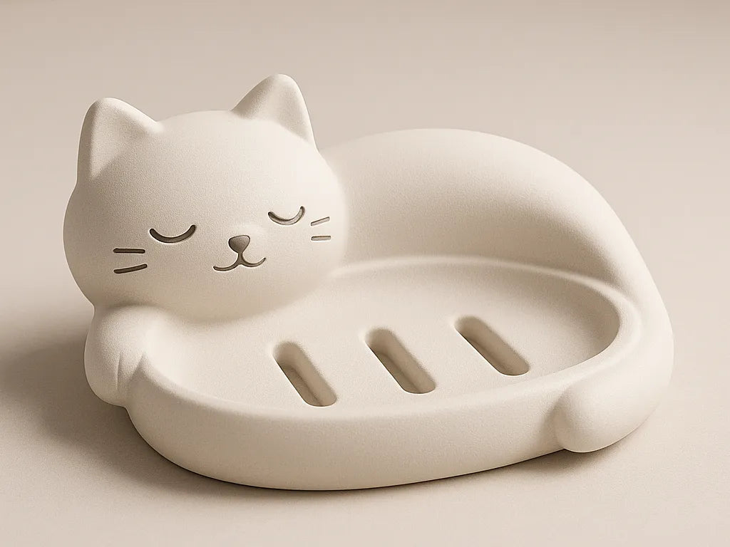 Purrfect Rest — Porte-savon chat - Beauté Print
