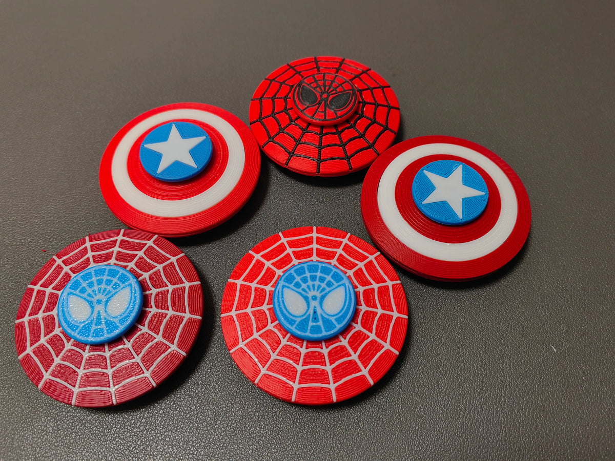 Fidget spinner - Spider-Man - Bouclier de Captain America - Geek Print